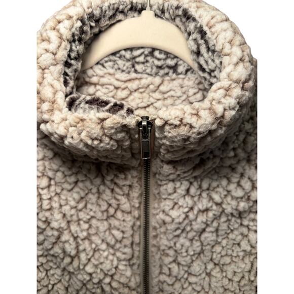 Nordstrom Thread & Supply Women Small Sherpa Vest Shearling Style Cream Brown - Picture 10 of 10